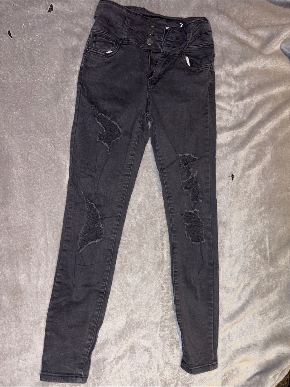 Ibiza Black Distressed Skinny Jeans for Women